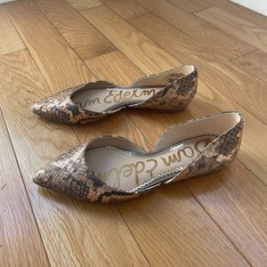 Sam Edelman Rose Gold Snake Skin Pointed Flats